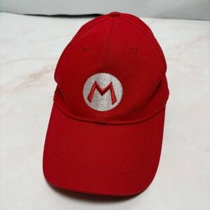 Nintendo Super Mario Bros M Logo Red Baseball‎ Cap Hat Adult Adjustable
